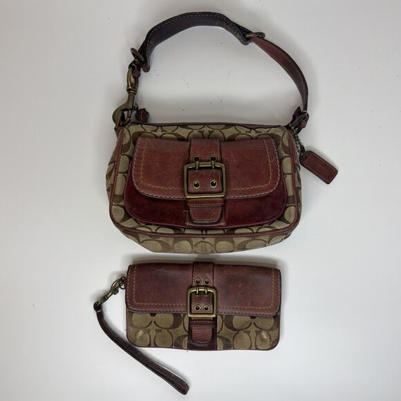 Coach Handbags - VTG Y2K Coach Special Edition 2004 Fall Mini Bag Burgundy Leather With Wallet